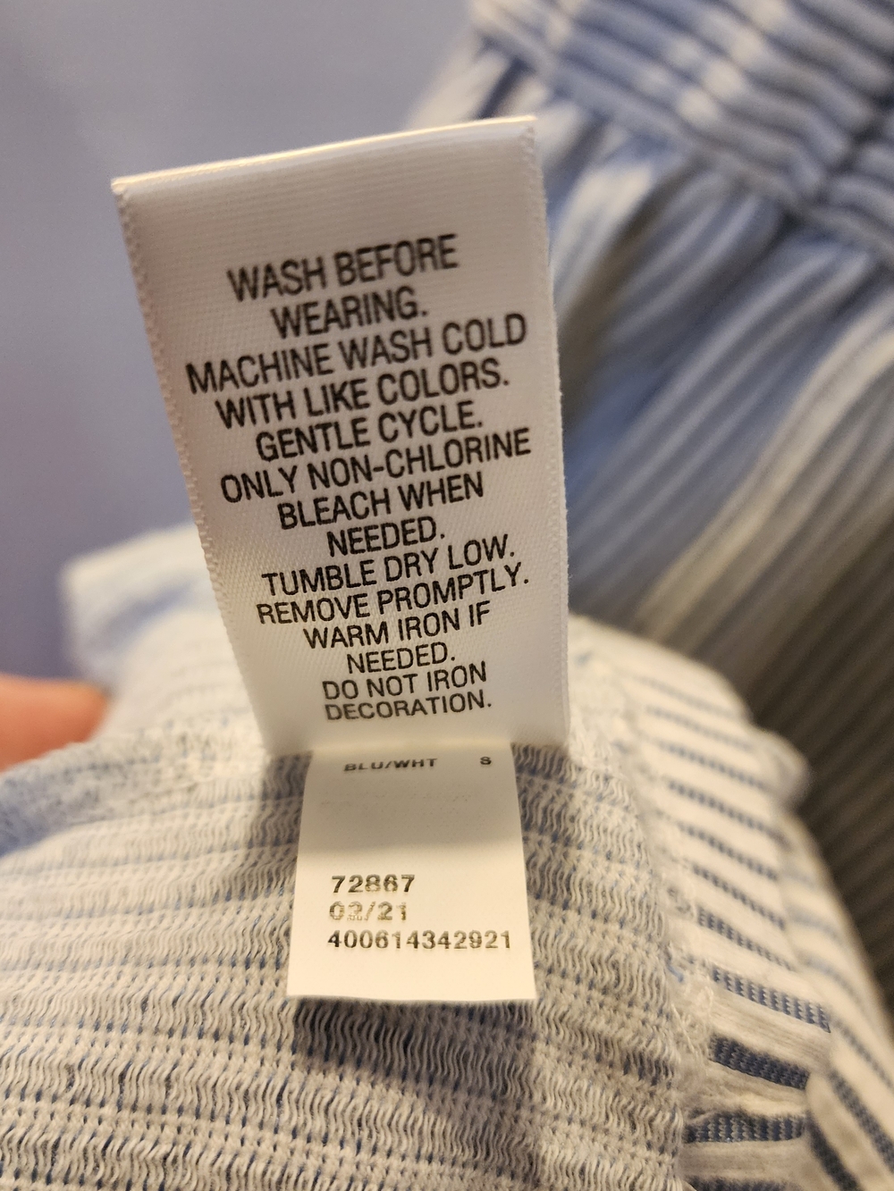 a:glow Striped Maternity Dress in White and Light Blue - Picture 6 of 6